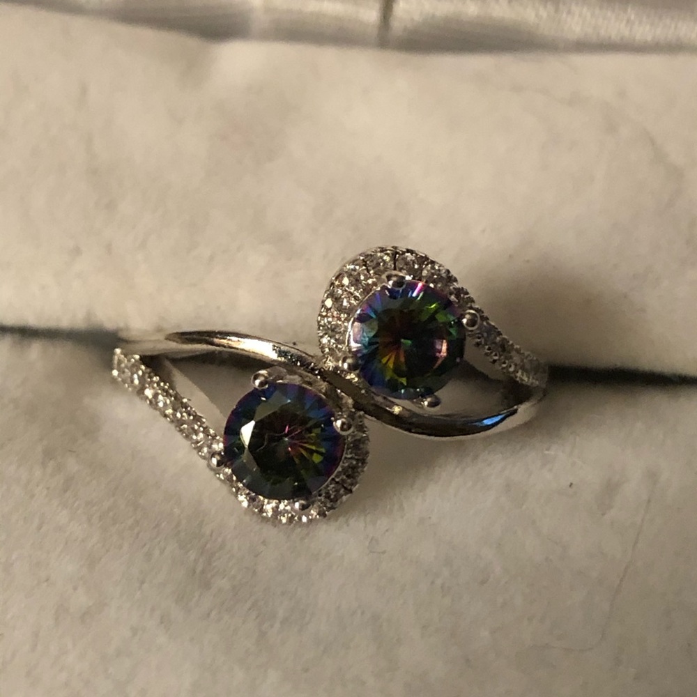 Silver ring w/deep amethyst stone